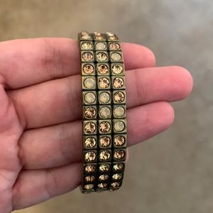 Touchstone Swarovski crystal bracelet. Stretch style. Mix of stones.